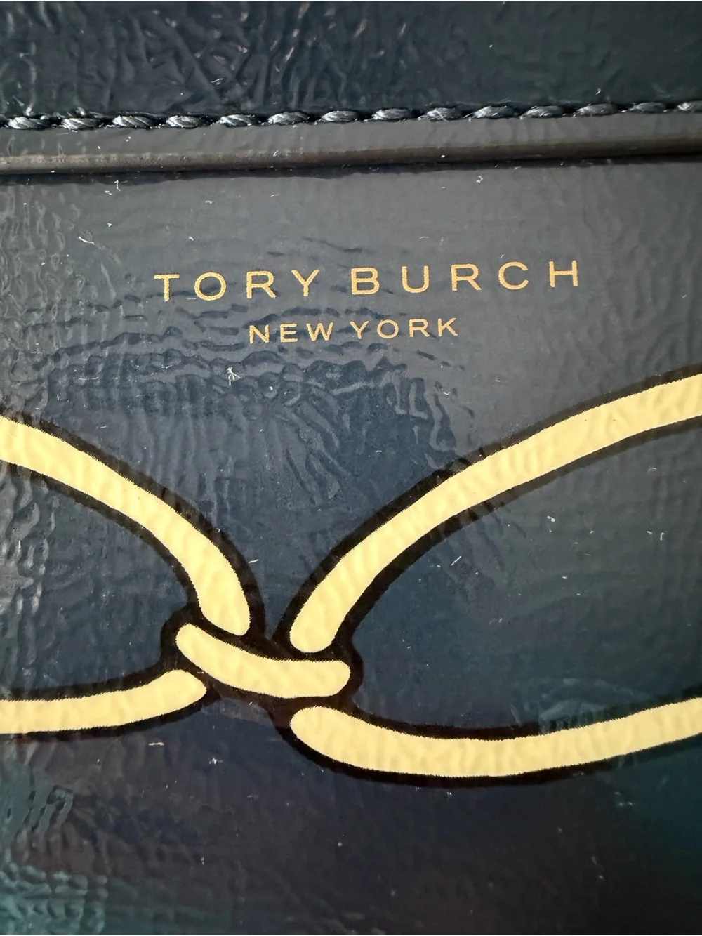Tory Burch  Block-T Satchel in Navy Blue Patent Elliptical Link